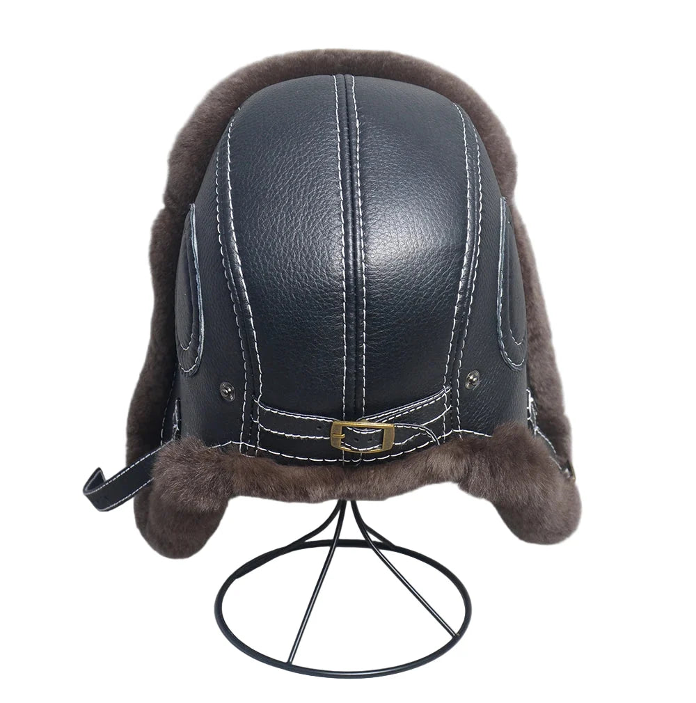 Anchorage Winter Genuine Leather Bomber Hat