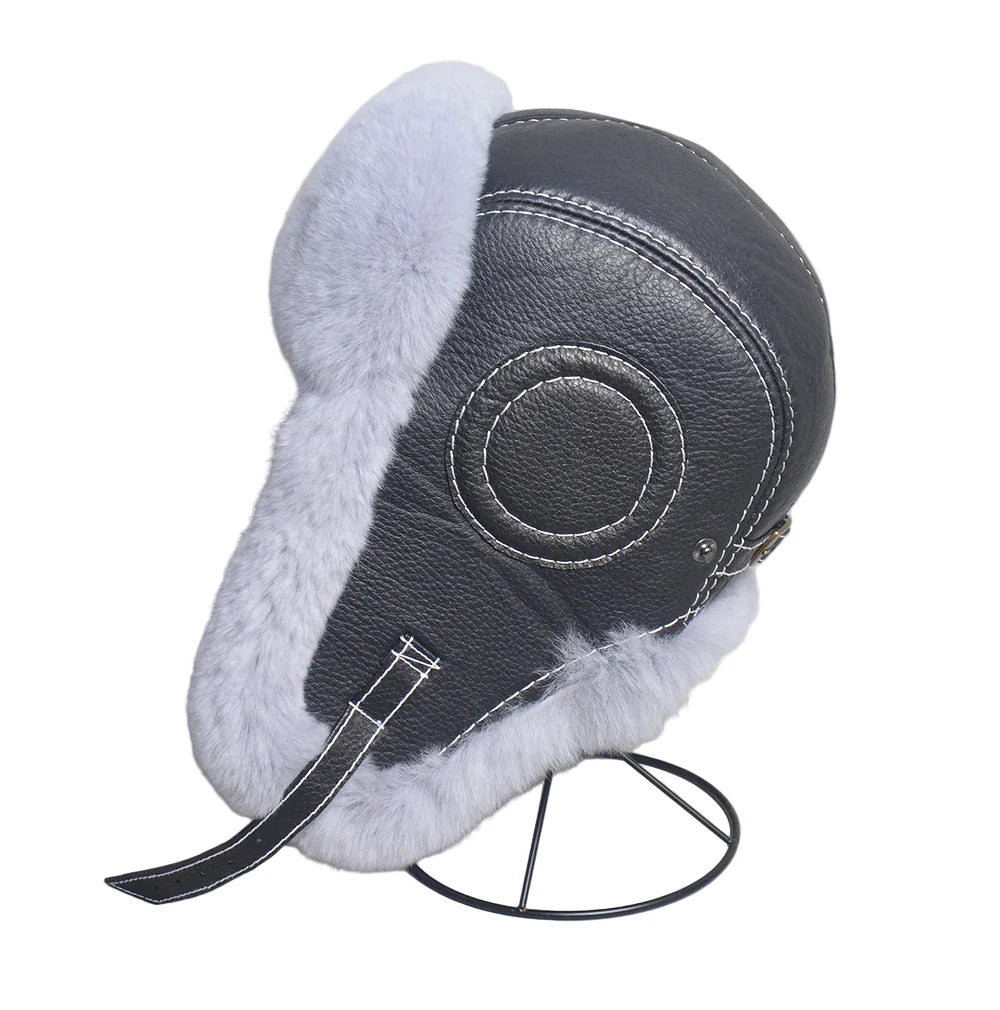 Anchorage Winter Genuine Leather Bomber Hat