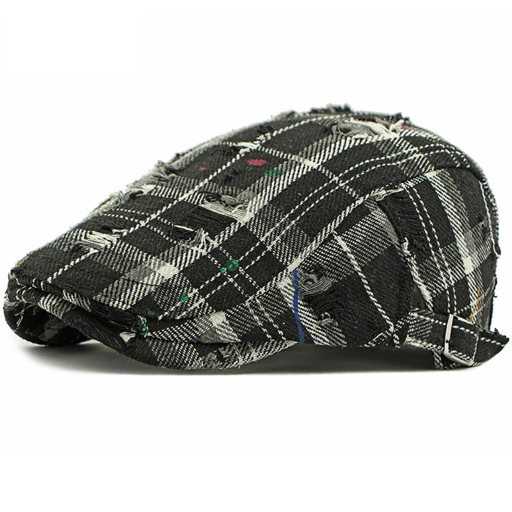 Anderson Knitted Plaid Flat Cap
