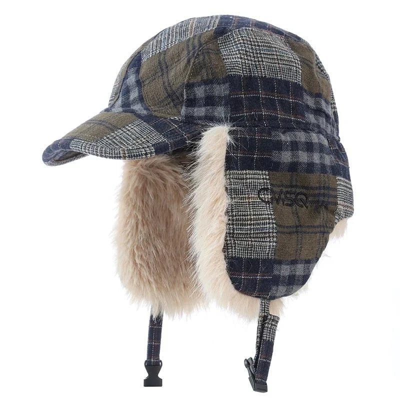 Anderson Winter Plaid Patchwork Bomber Hat