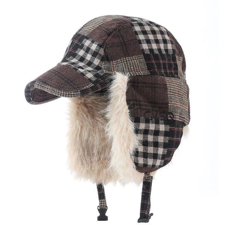 Anderson Winter Plaid Patchwork Bomber Hat
