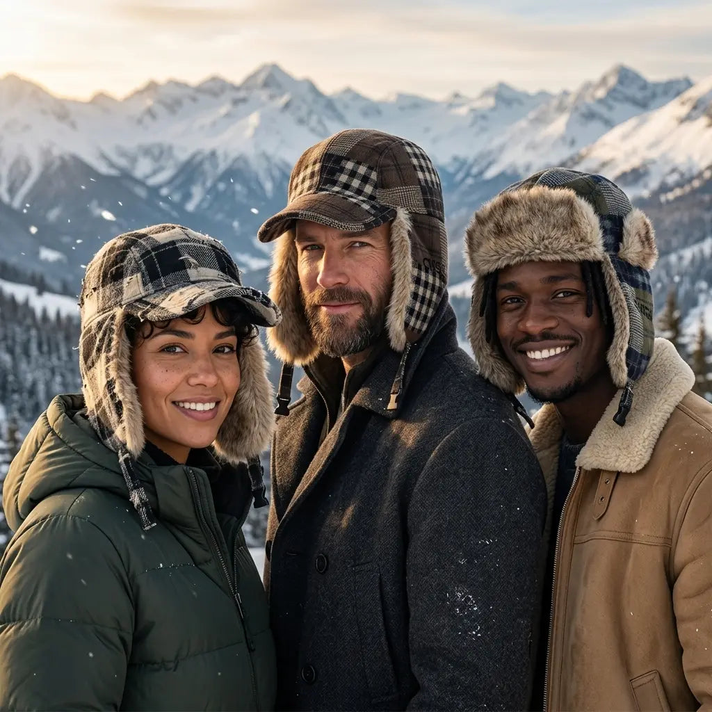 Anderson Winter Plaid Patchwork Bomber Hat
