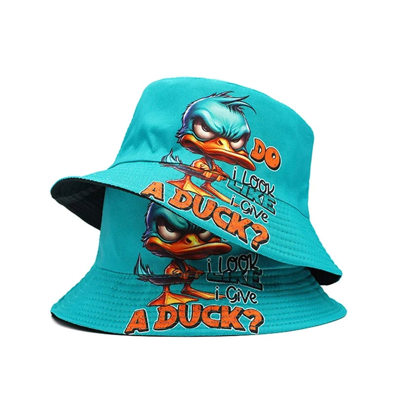 Angry Duck Sky Blue Reversible Bucket Hat