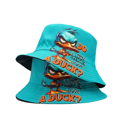 Angry Duck Sky Blue Reversible Bucket Hat
