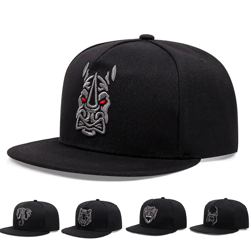 Angry Beasts Black Snapback Cap