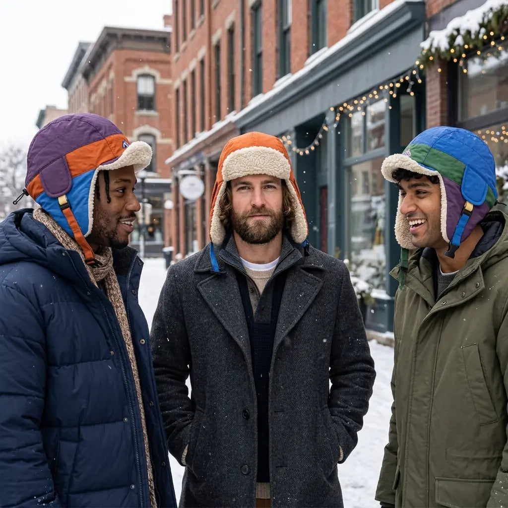 Appalachian Retro Patchwork Fur Trapper Bomber Hat