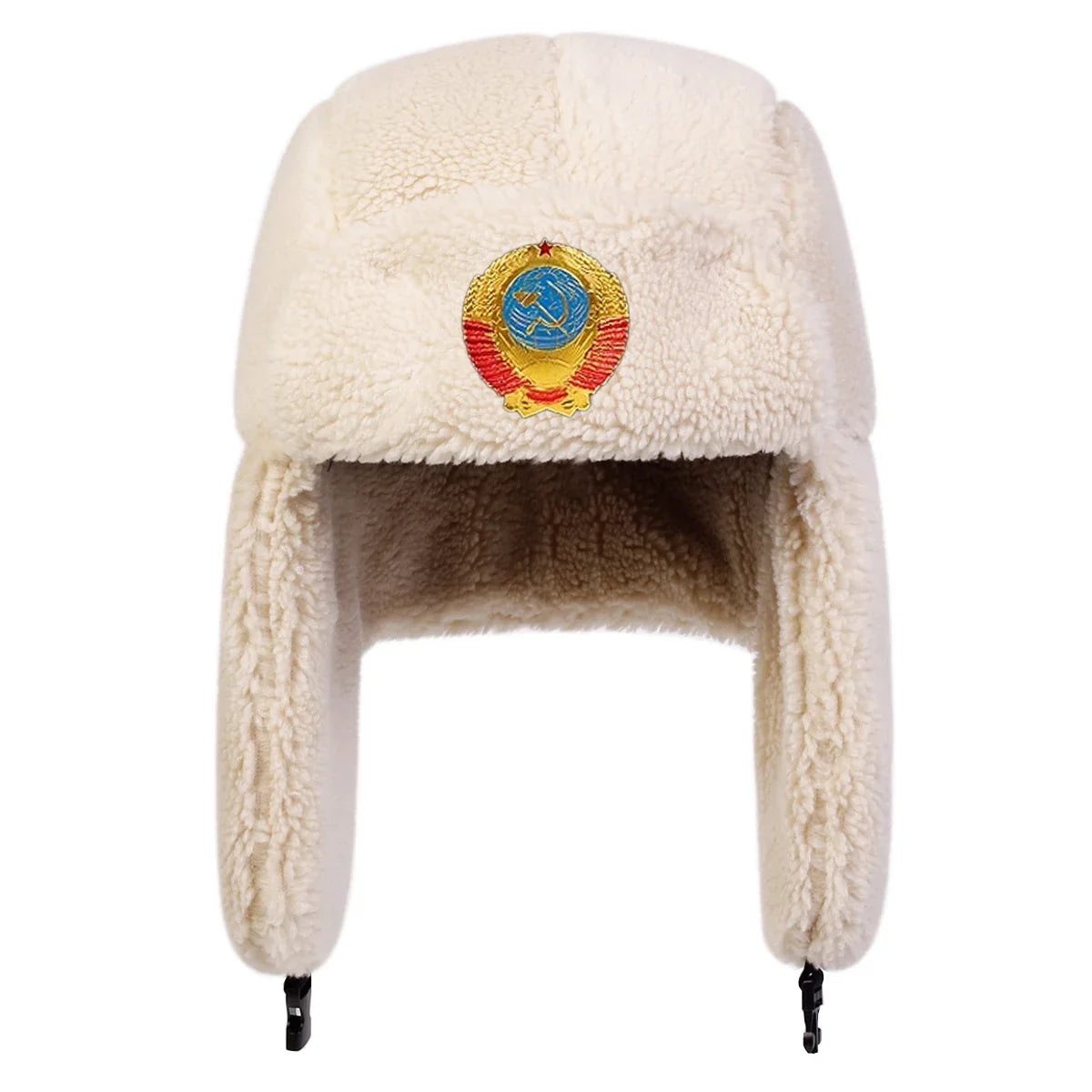 Arrow Badge Lamb Fleece Winter Bomber Hat