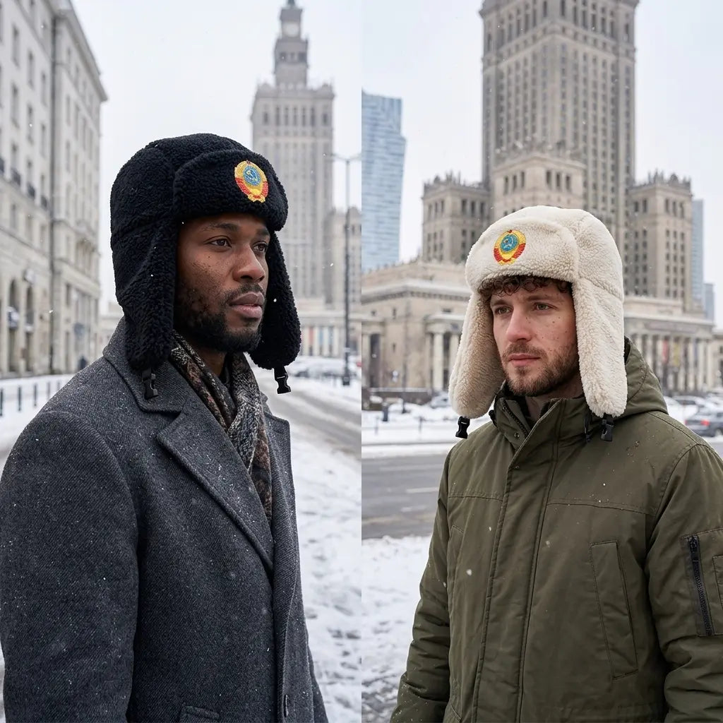 Arrow Badge Lamb Fleece Winter Bomber Hat