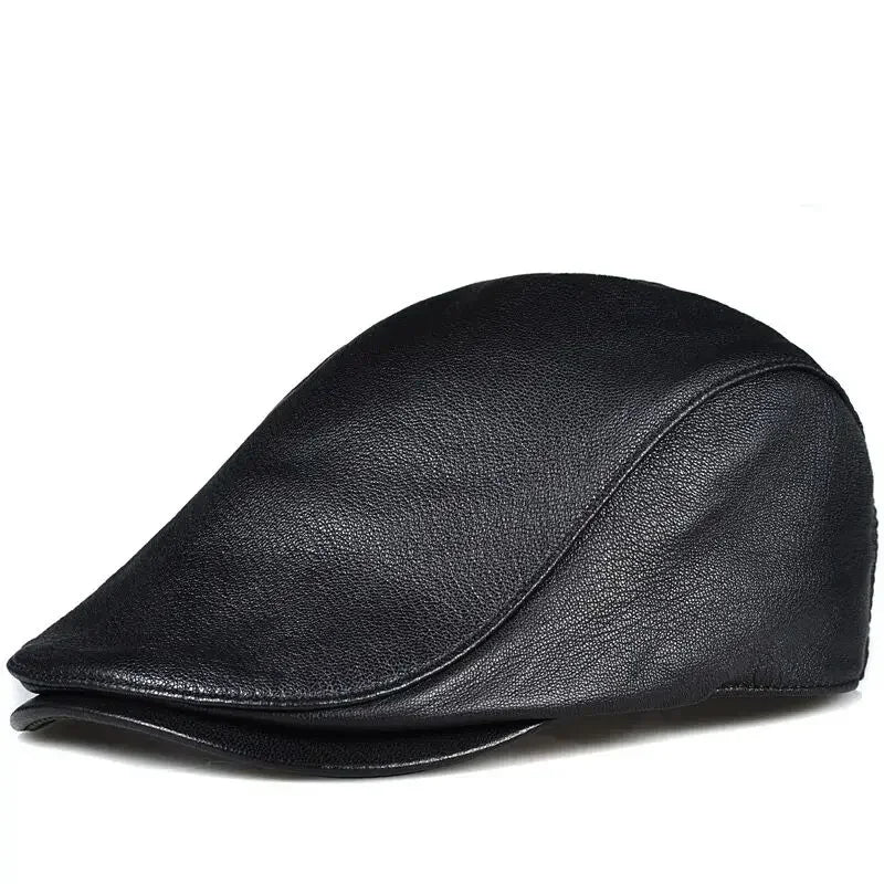 Asthon Genuine Leather Flat Cap