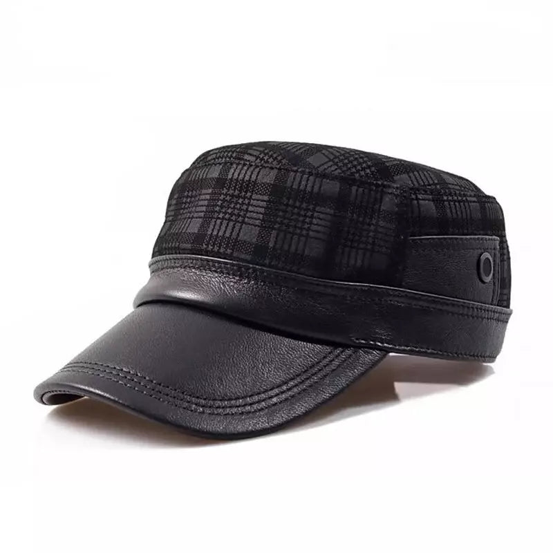 Austen Retro Genuine Leather Army Cap