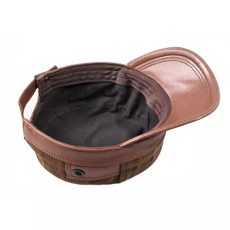 Austen Retro Genuine Leather Army Cap