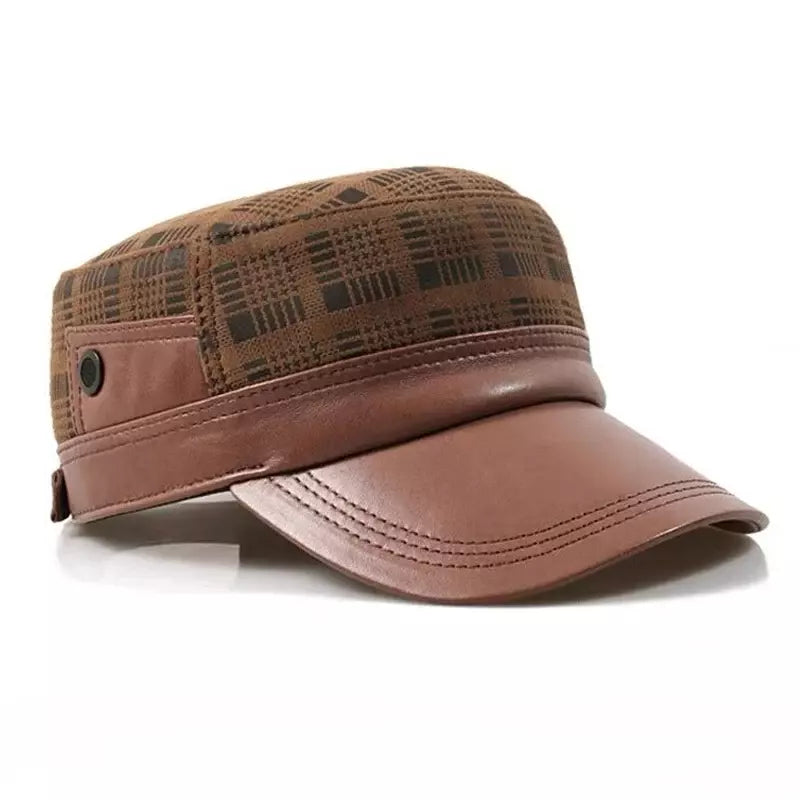 Austen Retro Genuine Leather Army Cap