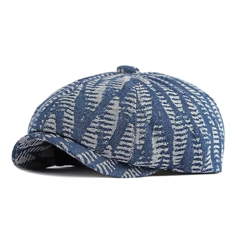Autumn Leaves Denim Newsboy Cap