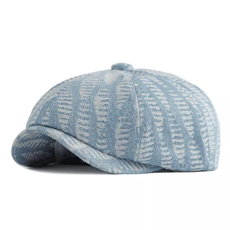 Autumn Leaves Denim Newsboy Cap