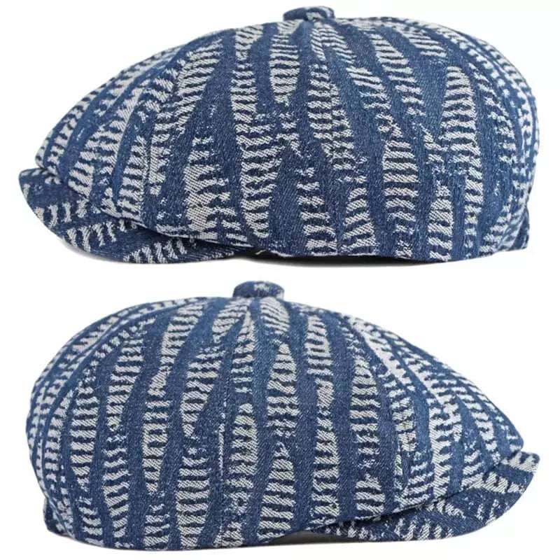 Autumn Leaves Denim Newsboy Cap