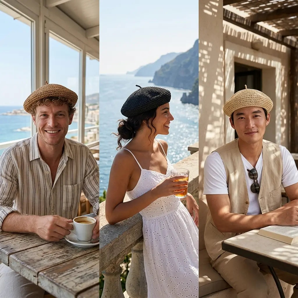 Aveiro Summer Handmade Straw Beret