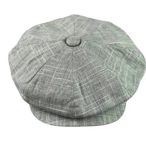 Aviñon Gray Linen Newsboy Cap