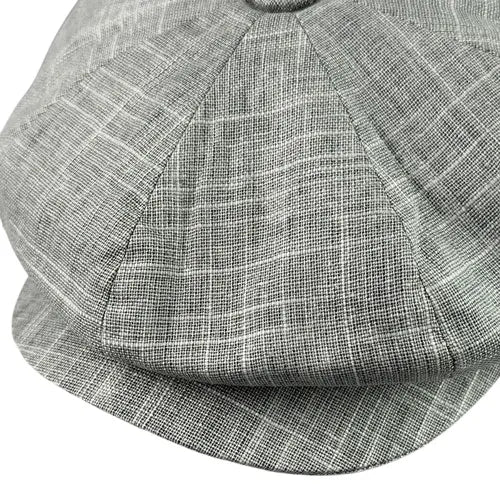 Aviñon Gray Linen Newsboy Cap