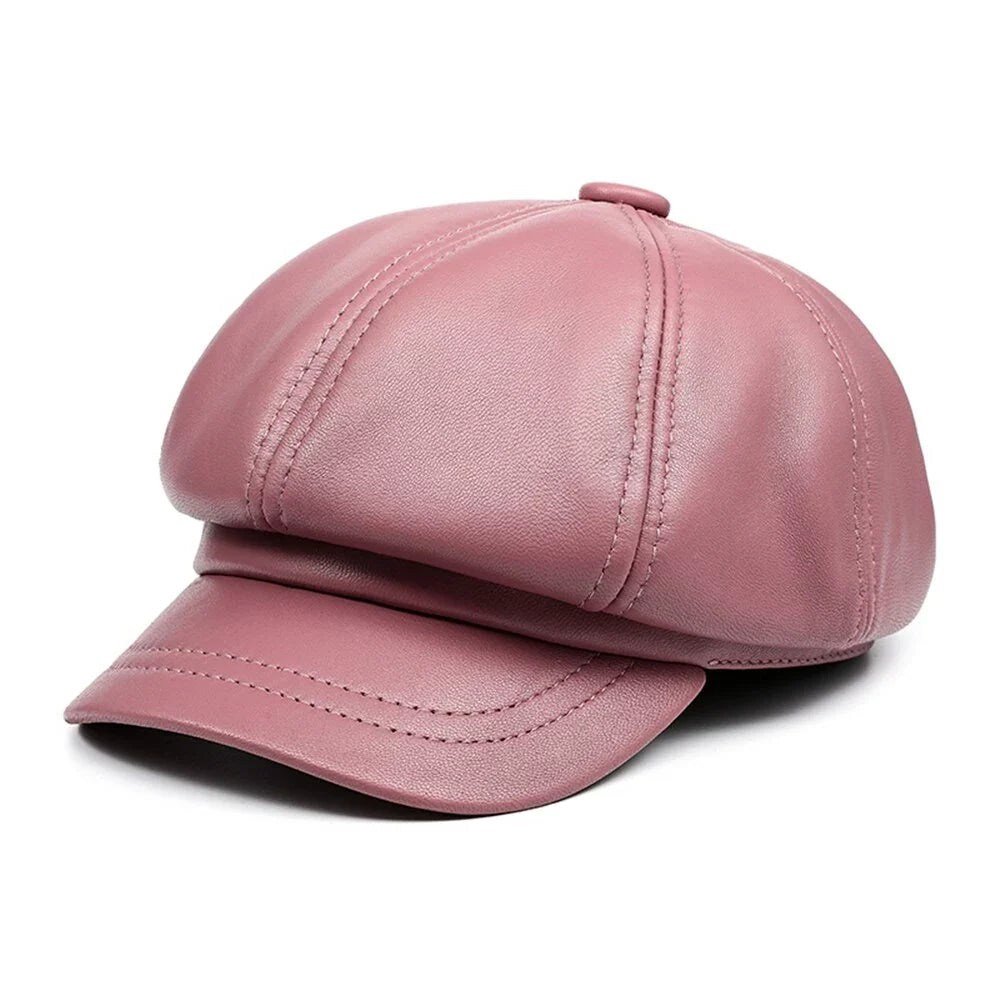 Aviñon Genuine Leather Newsboy Cap