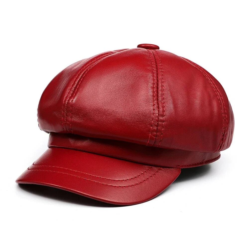Aviñon Genuine Leather Newsboy Cap