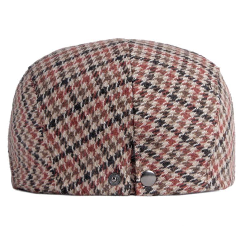 B&T Plaid Houndstooth Flat Cap