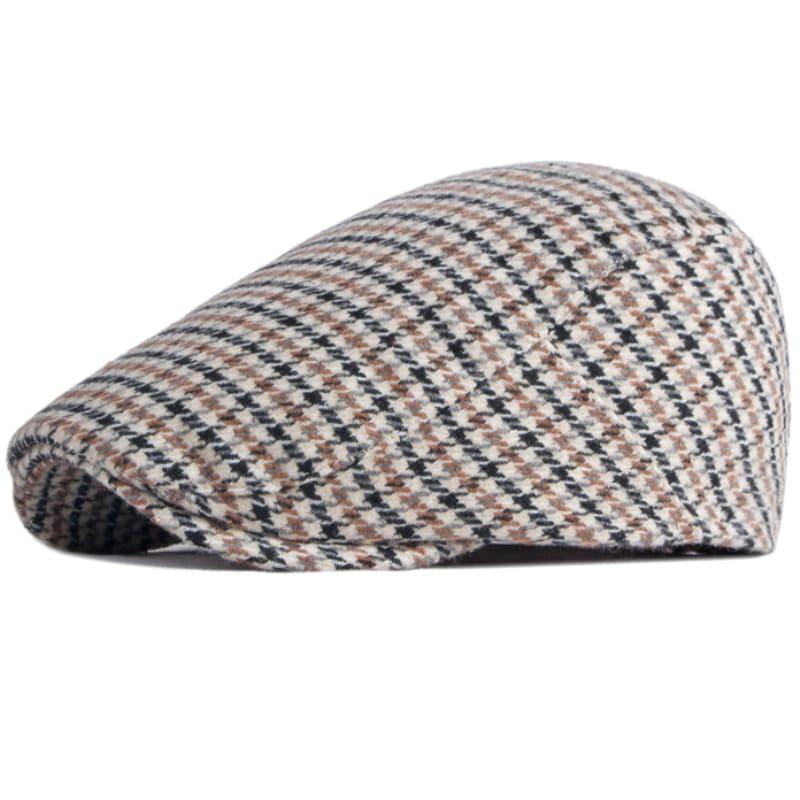 B&T Plaid Houndstooth Flat Cap
