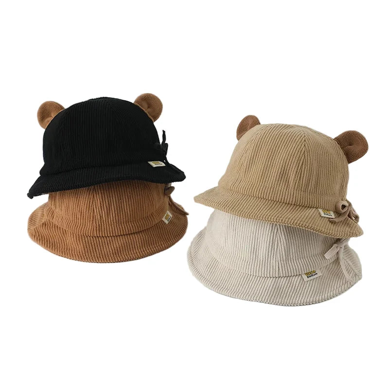 Baby Bear Kids Winter Corduroy Bucket Hat
