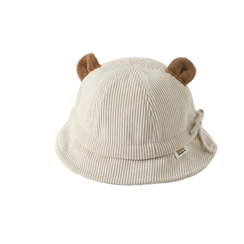 Baby Bear Kids Winter Corduroy Bucket Hat