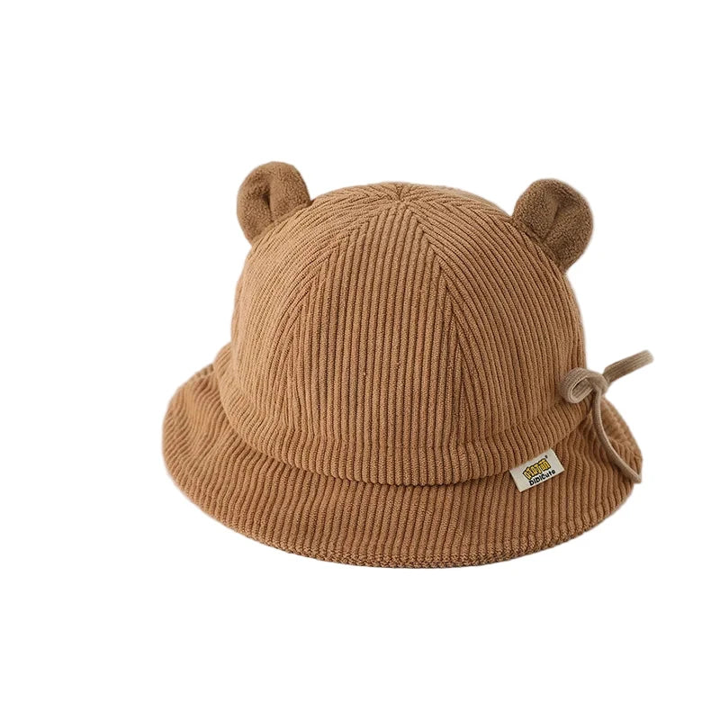 Baby Bear Kids Winter Corduroy Bucket Hat