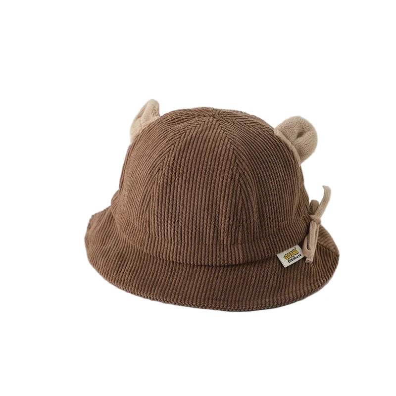 Baby Bear Kids Winter Corduroy Bucket Hat
