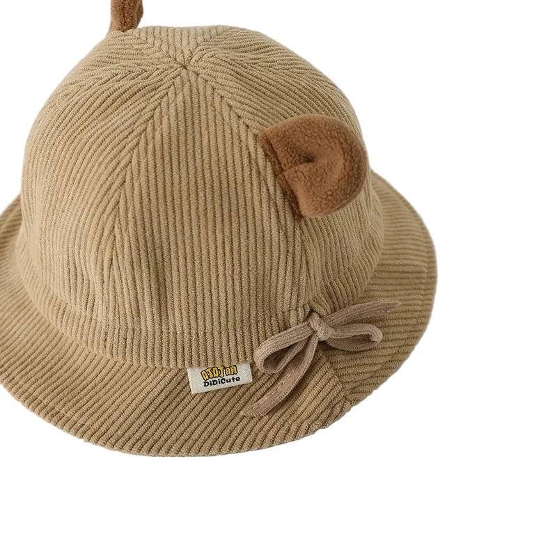 Baby Bear Kids Winter Corduroy Bucket Hat