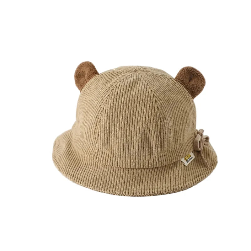 Baby Bear Kids Winter Corduroy Bucket Hat