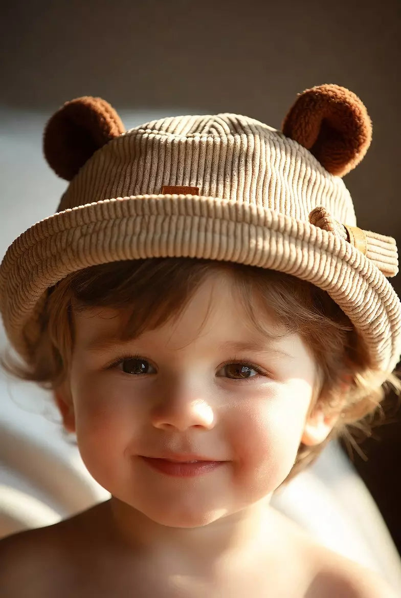 Baby Bear Kids Winter Corduroy Bucket Hat