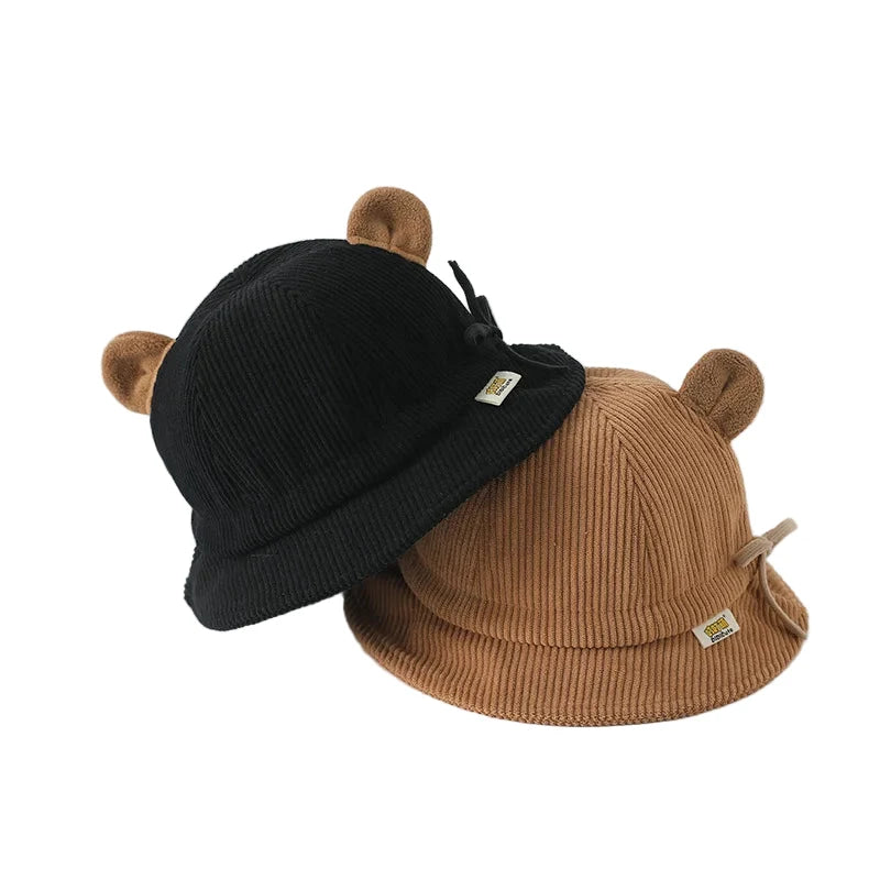 Baby Bear Kids Winter Corduroy Bucket Hat