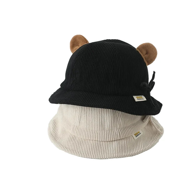 Baby Bear Kids Winter Corduroy Bucket Hat