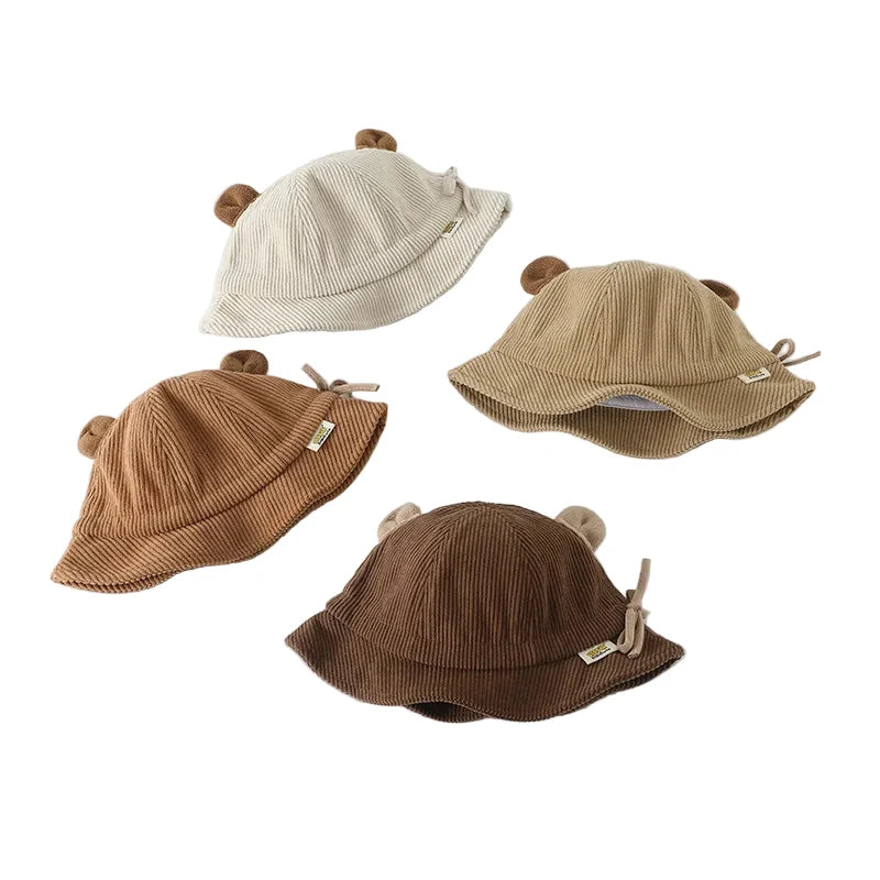 Baby Bear Kids Winter Corduroy Bucket Hat