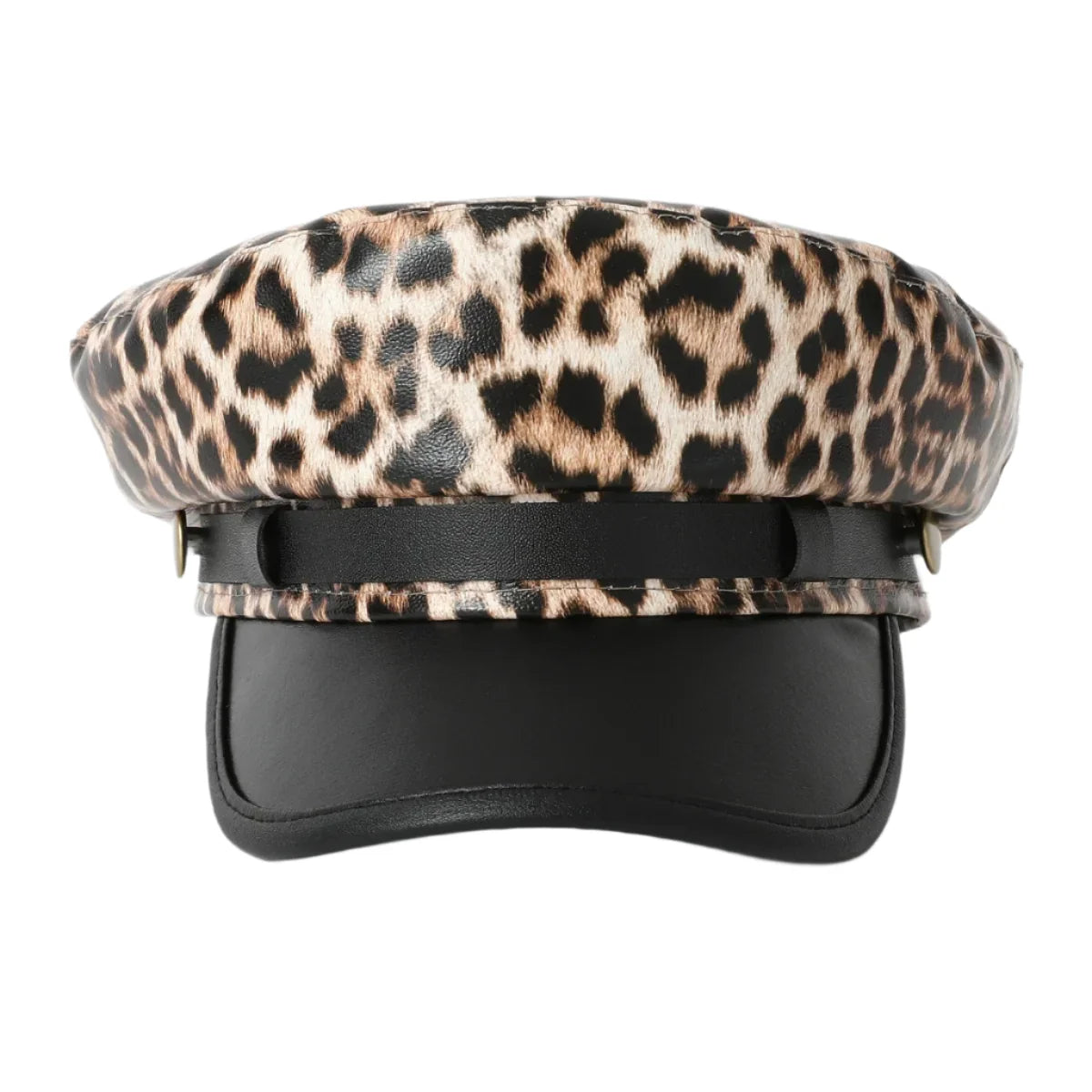 Balfour Leopard Leather Sailor Cap