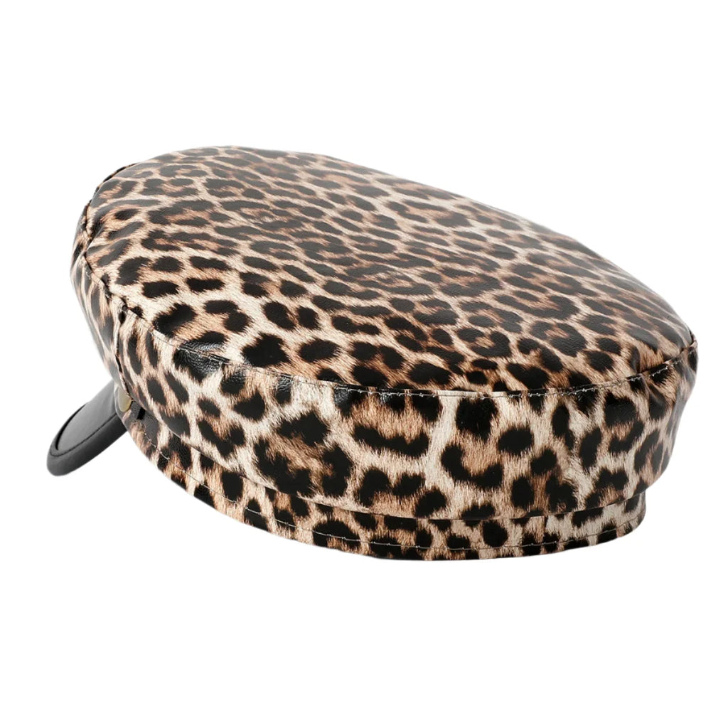 Balfour Leopard Leather Sailor Cap