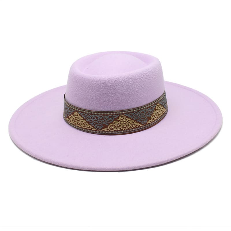 Bauhinia Wide-Brimmed Porkpie Hat