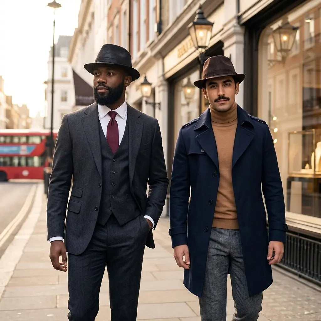 Belcastel Distressed Genuine Leather Trilby Hat