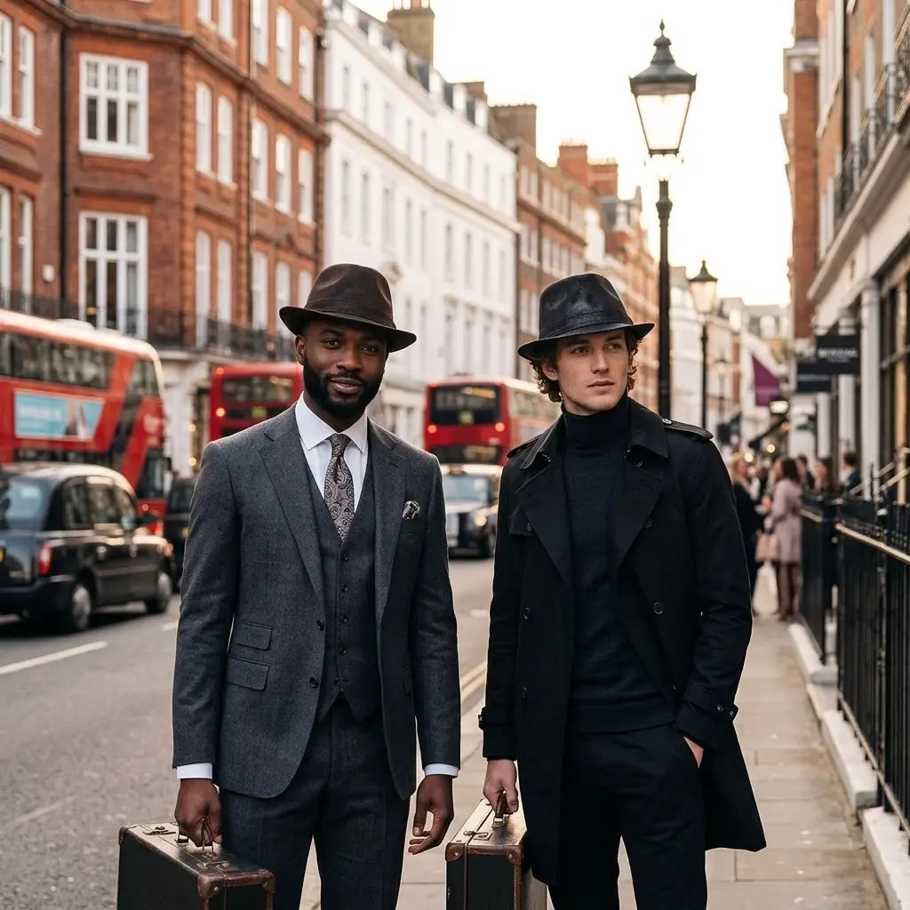 Belcastel Distressed Genuine Leather Trilby Hat