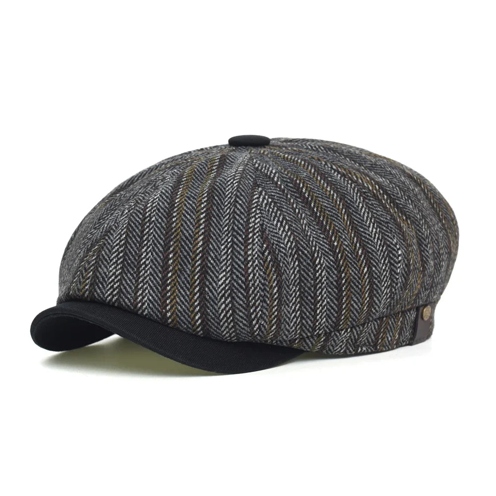 Belfast Striped Newsboy Cap