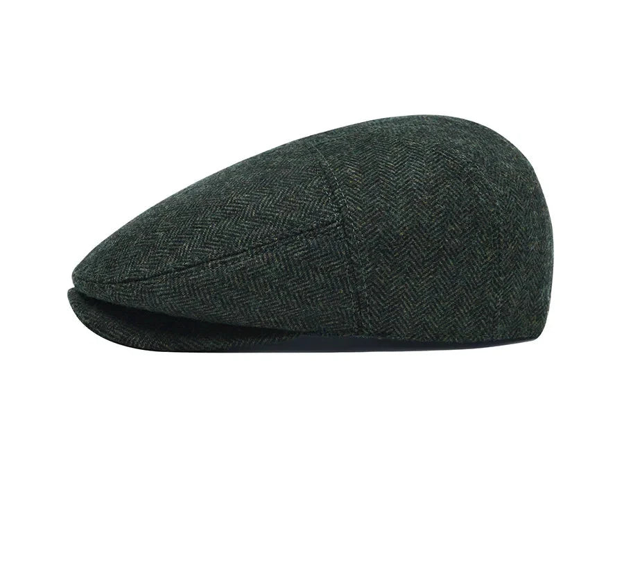 Bellamy Wool Herringbone Flat Cap