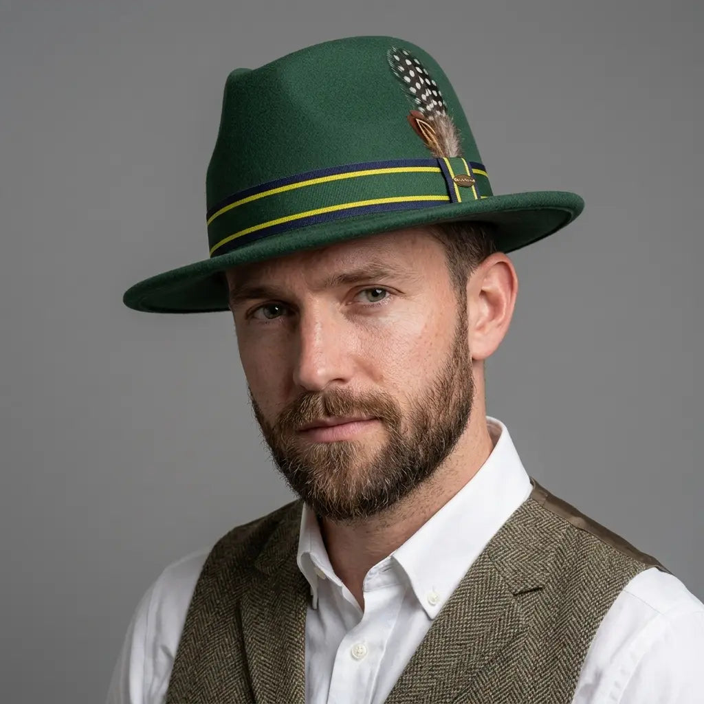 Bergerac Feathers Cotton Fedora Hat