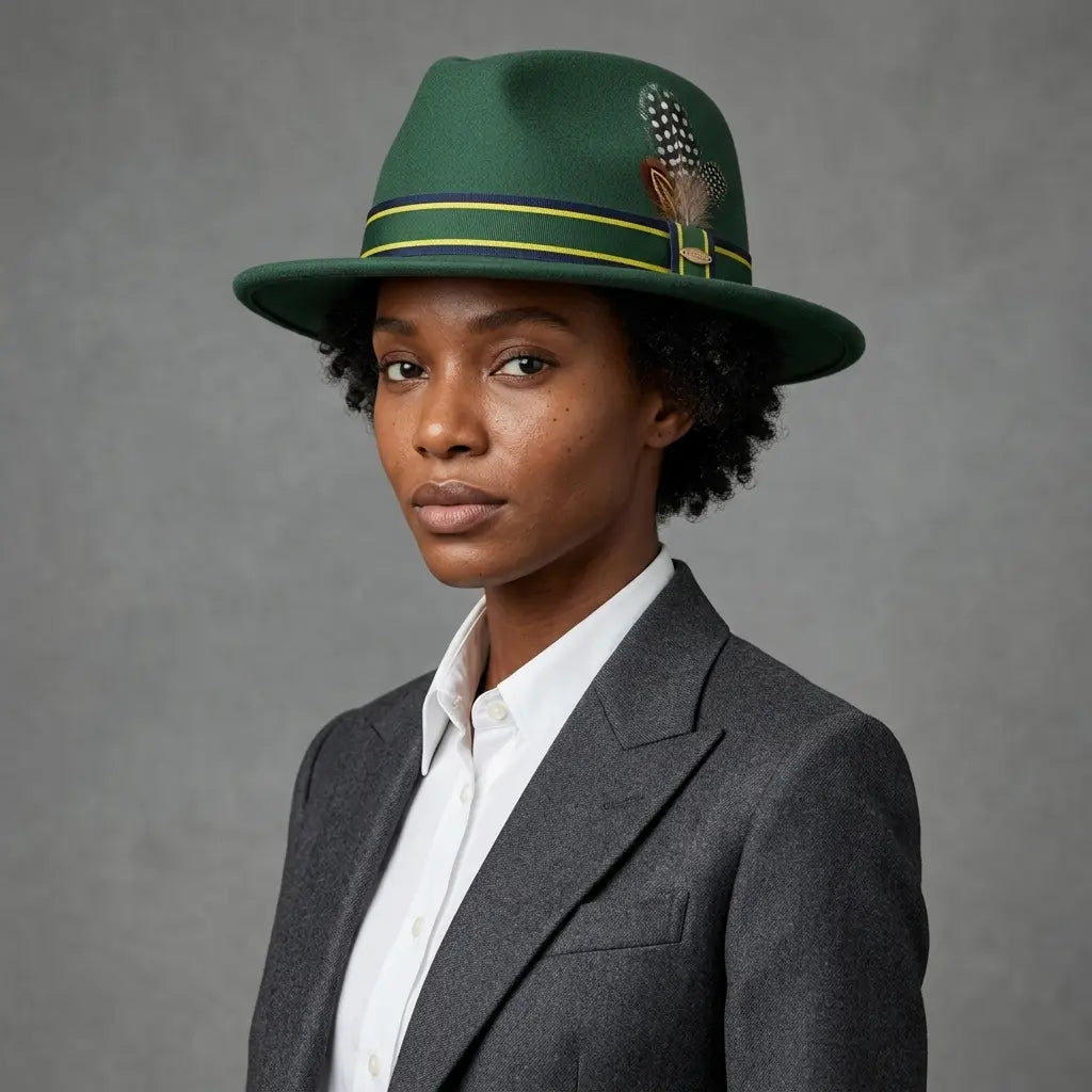 Bergerac Feathers Cotton Fedora Hat