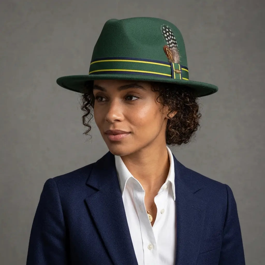 Bergerac Feathers Cotton Fedora Hat