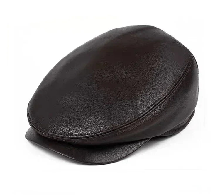 Bernadotte Genuine Leather Flat Cap