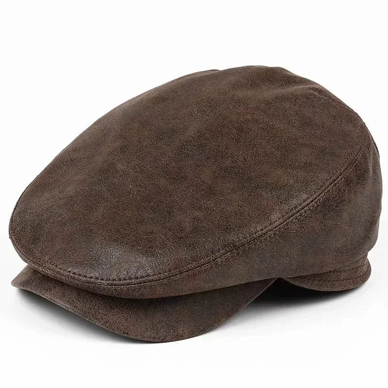 Bernadotte Genuine Leather Flat Cap
