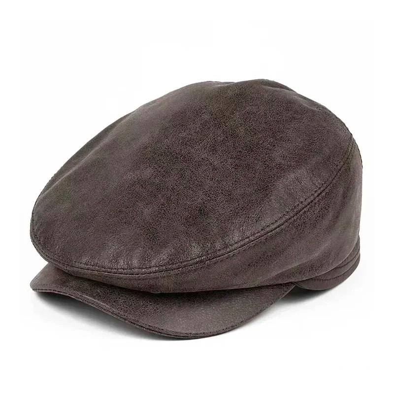 Bernadotte Genuine Leather Flat Cap