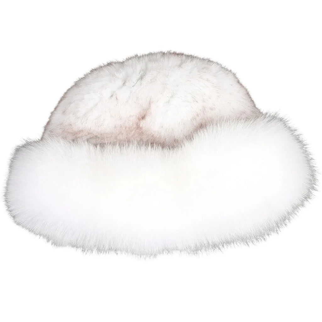 Bernadotte Woman Winter Natural Rabbit Fur Beanie Bucket Hat